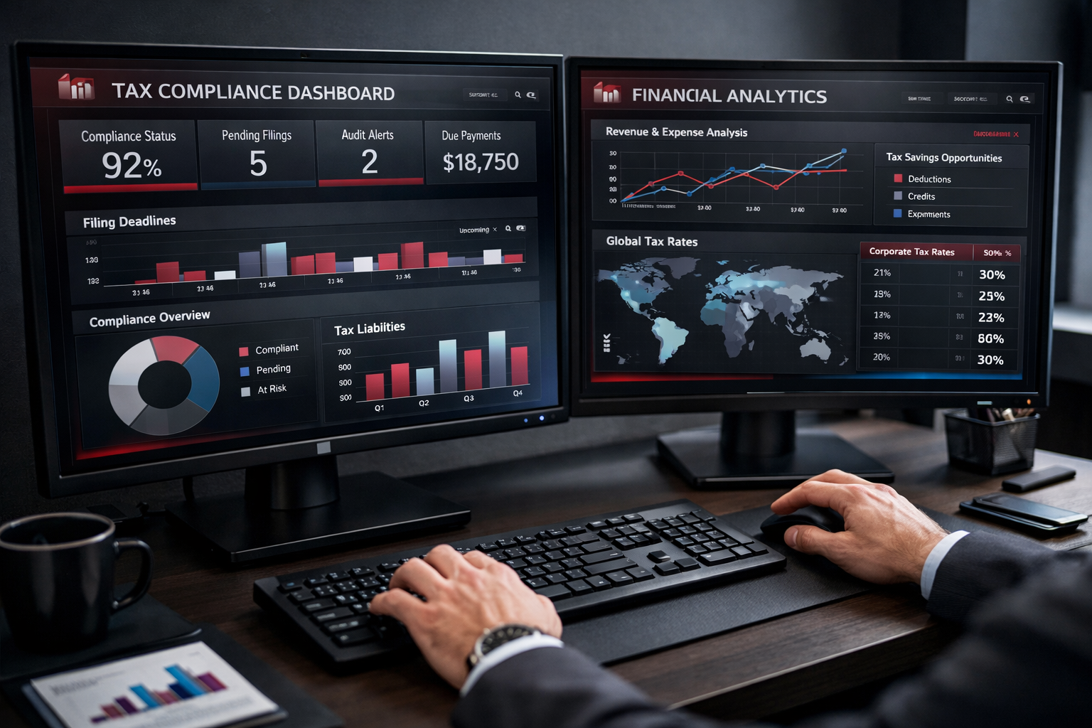 Dashboard de compliance tributário